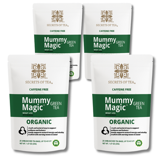 Organic Slimming Herbal Tea - Caffeine-Free with Moringa, 40 Servings