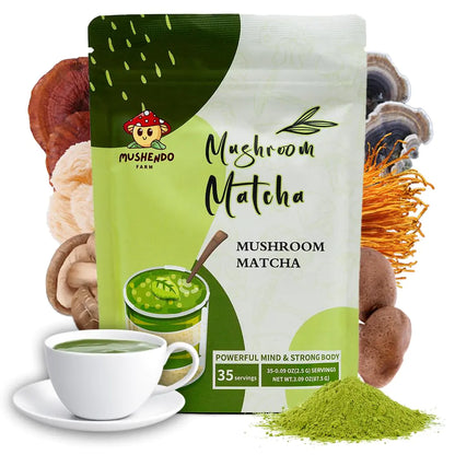 Mushendo 6 Mushroom Matcha Blend - 35 Servings - 3.09 oz