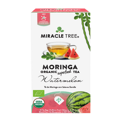 Organic Moringa Tea - Watermelon - Caffeine-Free Herbal Tea