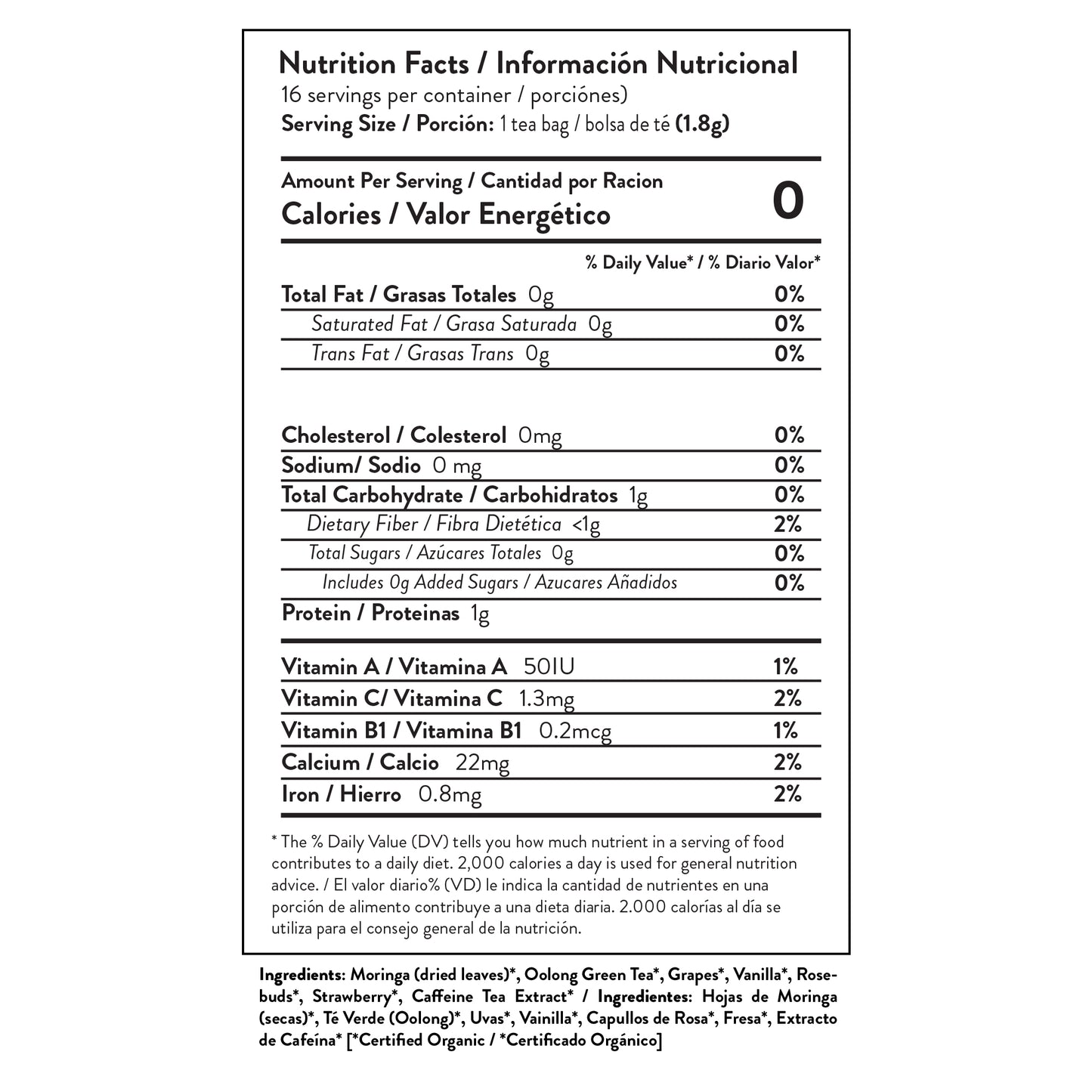 Moringa Vanilla Oolong Grape Tea