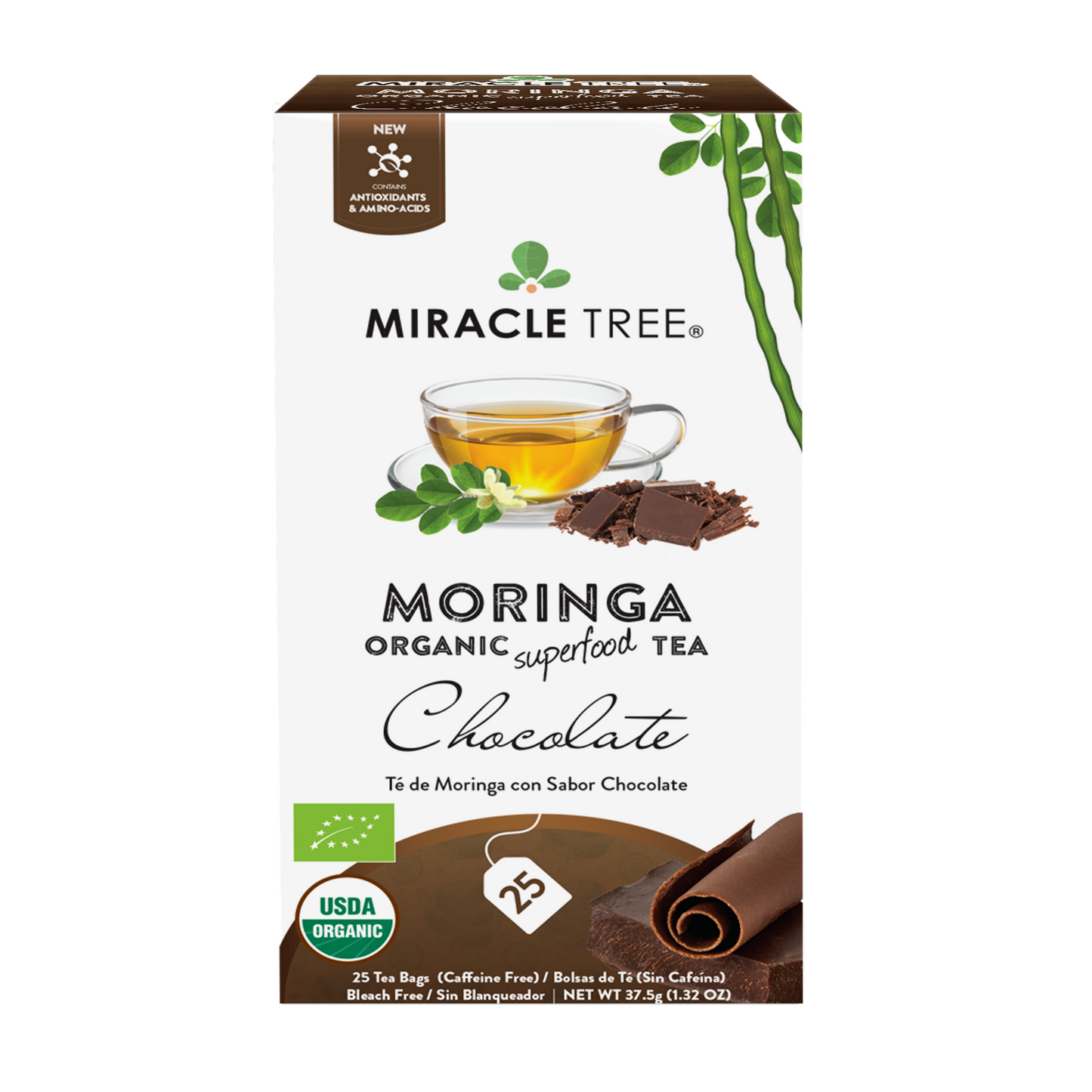 Miracle Tree's Organic Moringa Tea, Chocolate